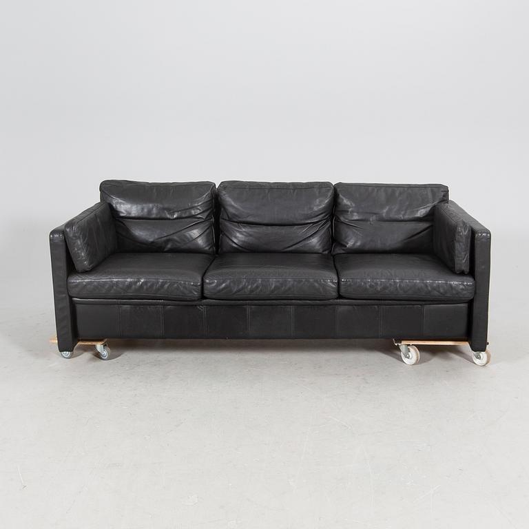 A late 20th century leahter sofa IKEA.