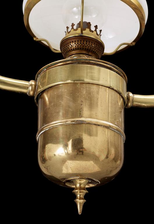 TAKFOTOGENLAMPA, mässing, Kosmos Brenner, 1900-talets början. H 79.