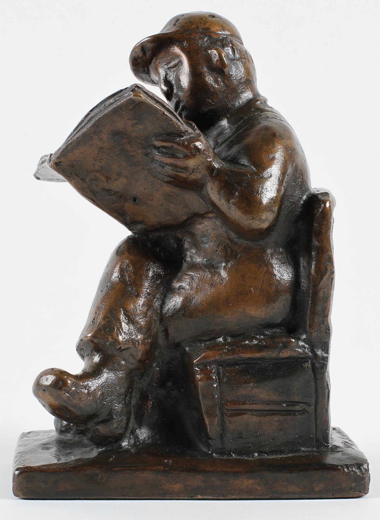 SVEN LUNDQVIST, skulptur, brons, sign. Gjutarmärkt Herman Bergman.