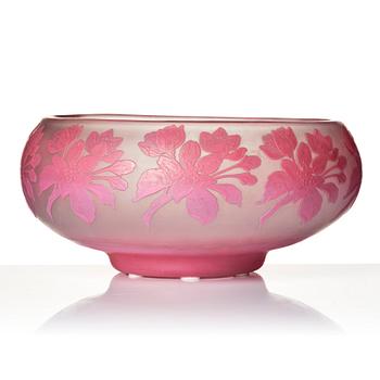 Karl Lindeberg, skål, överfångsglas, Kosta, jugend, 1910-tal, modell 107.
