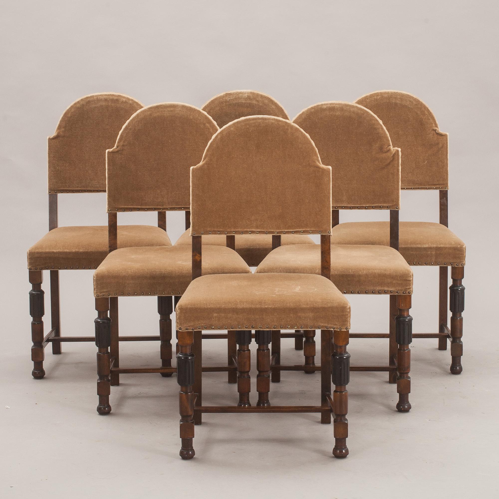 STOLAR, 6 st, barockstil. 1900-tal.