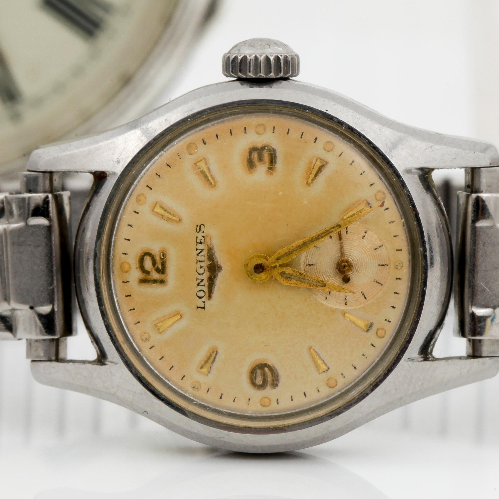 ARMBANDSUR, FICKUR & CIGARETTMUNSTYCKE, bla silver, bla Longines.