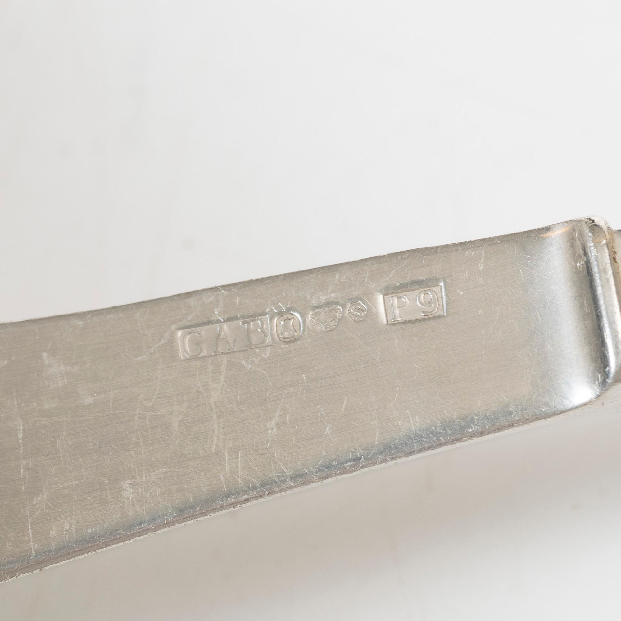 Besticksservis, silver, 40 delar, "Diana", CG Hallberg/GAB, 1900-talets mitt, samt en skål, silver, Carlson K & E, 1958.