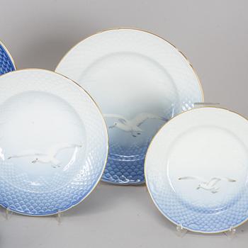 A party 'Blå Måsen' part coffee and dinner porcelain service, Denmark, second half of the 20th century (52 pieces).