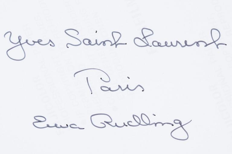 Ewa Rudling, fotografi, C-print, föreställande Yves Saint Laurent, signerat.