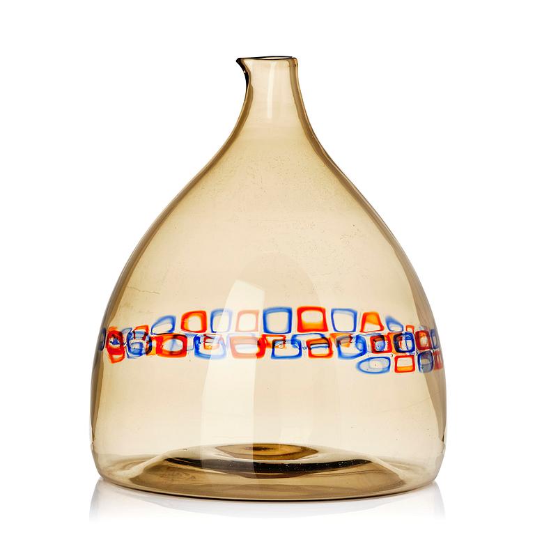 Alessandro Pianon, a murrine glass vase model S-177, Vetreria Vistosi, Murano, Italy, 1960s.