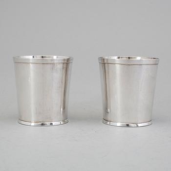 A pair of Swedish 20th century silver beakers, mark of Birger Haglund, Stockholm 1989.