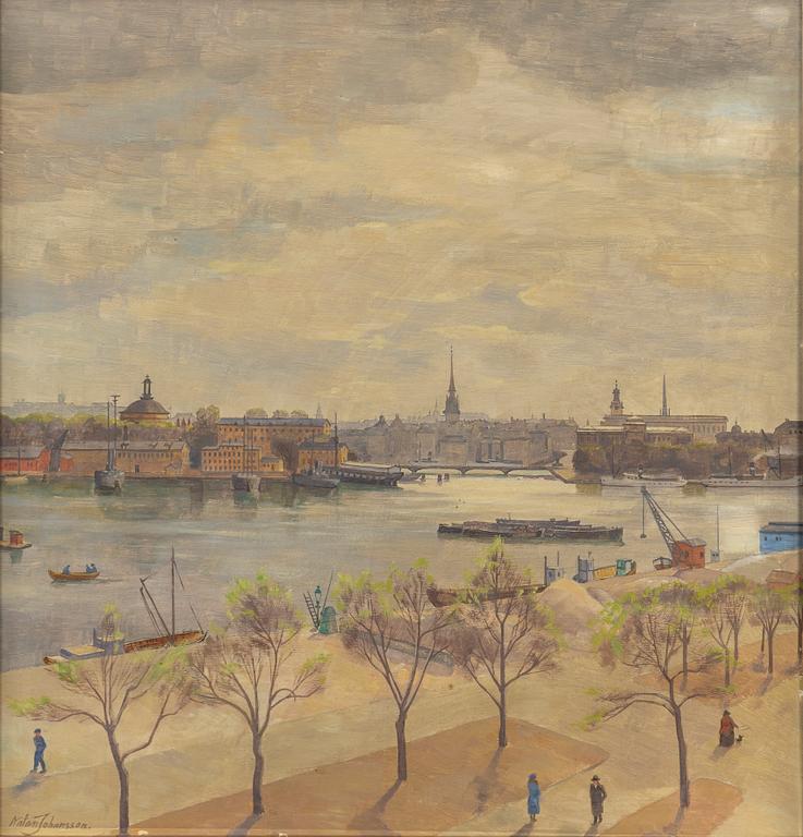 NATAN JOHANSSON, oil on board, signed.