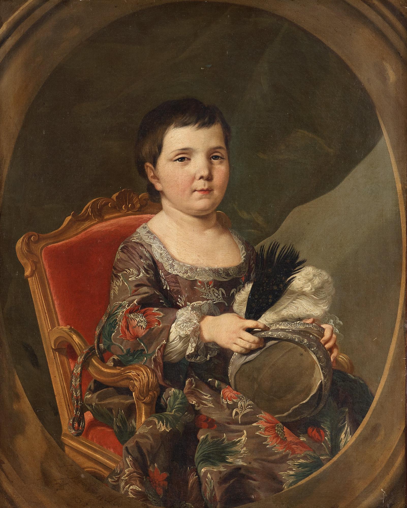 Louis Michel van Loo, Förnäm flicka i rokokokarmstol.