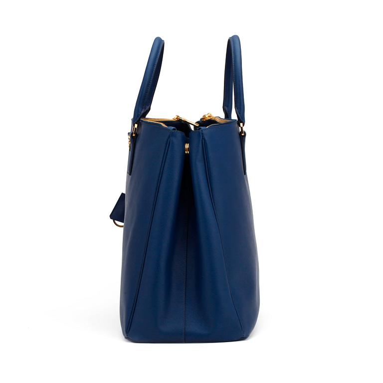 PRADA, a blue saffiano leather bag, "Classic Tote".