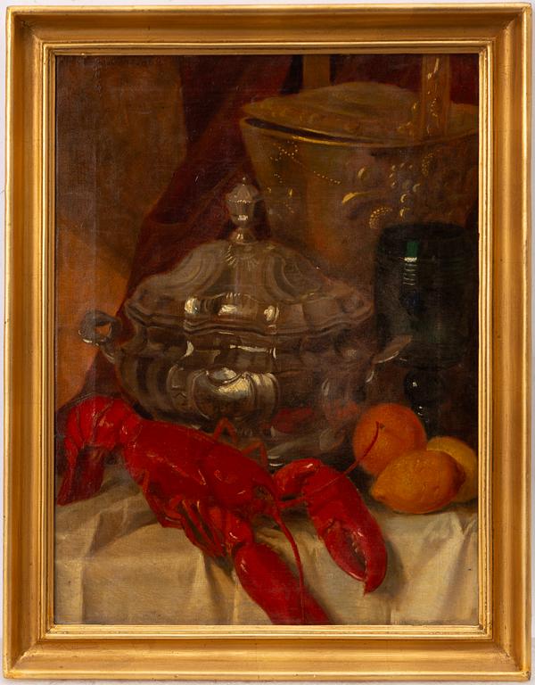 Unknown artist, 19th century, Still life with lobster.