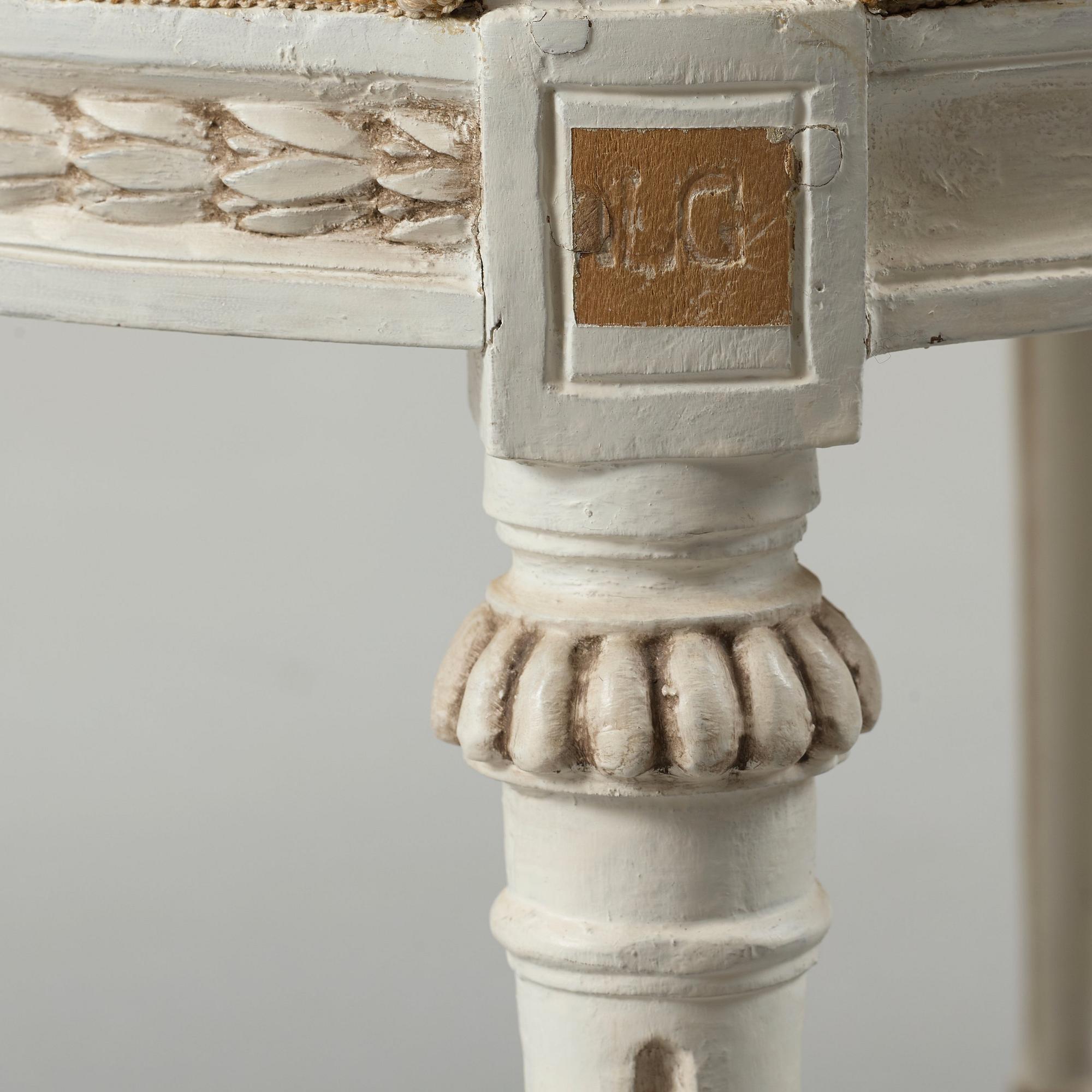 Eight (5+3) matched Gustavian late 18th century chairs.