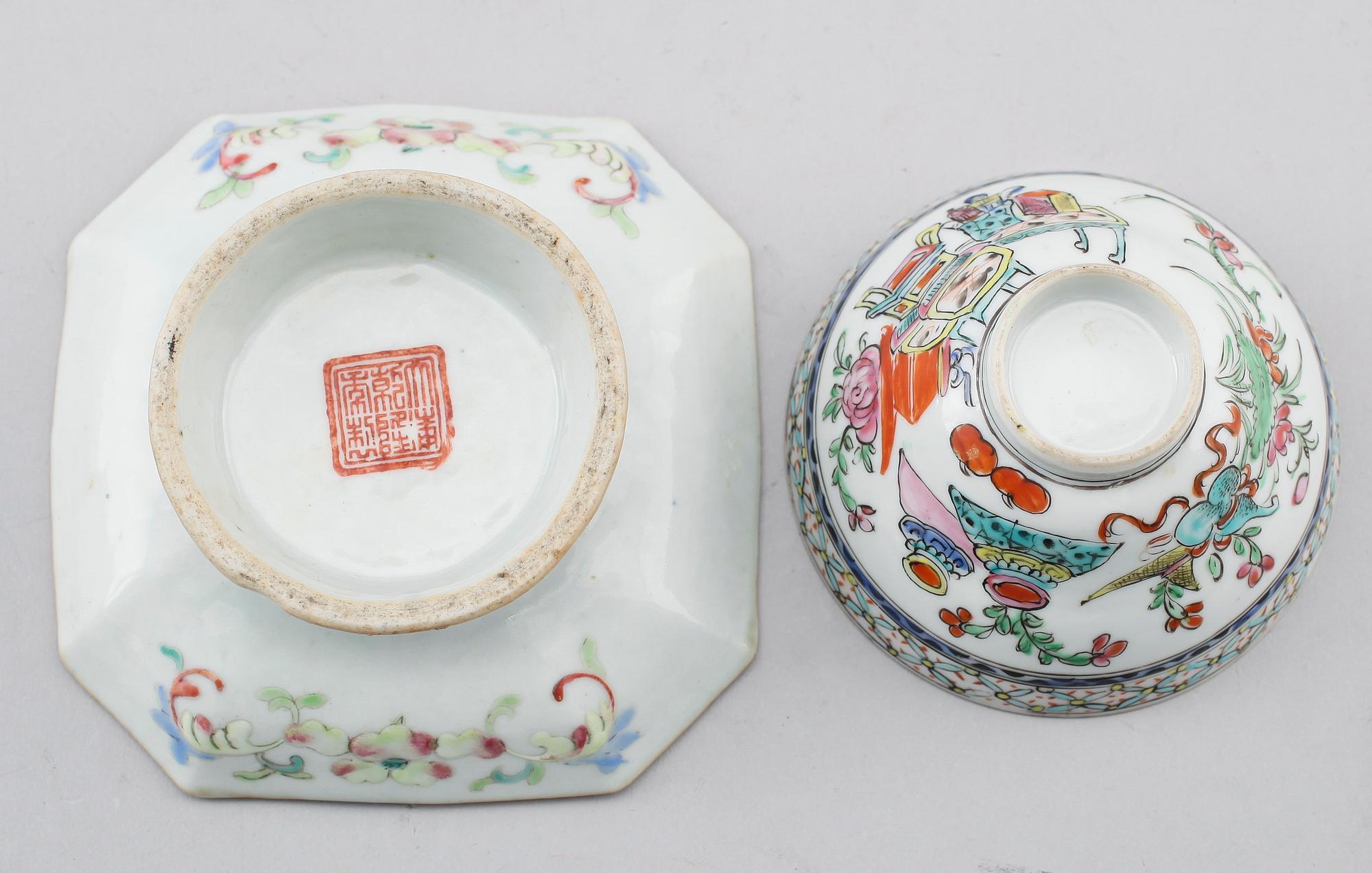 SKÅLAR, 2 st, porslin, Kina, 1800-/1900-tal.