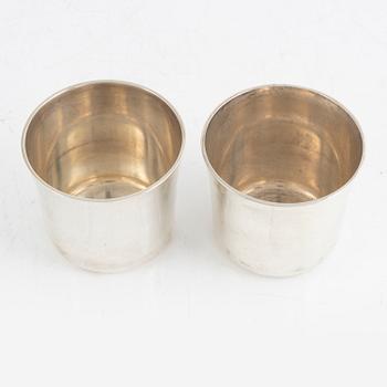 Carl Fredrik Carlman, a pair of Swedish silver cups, Stockholm 1957.