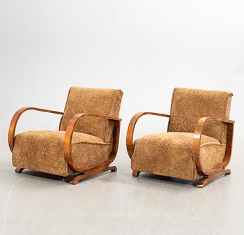 Armchairs, a pair, Art Deco, first half of the 20th century.