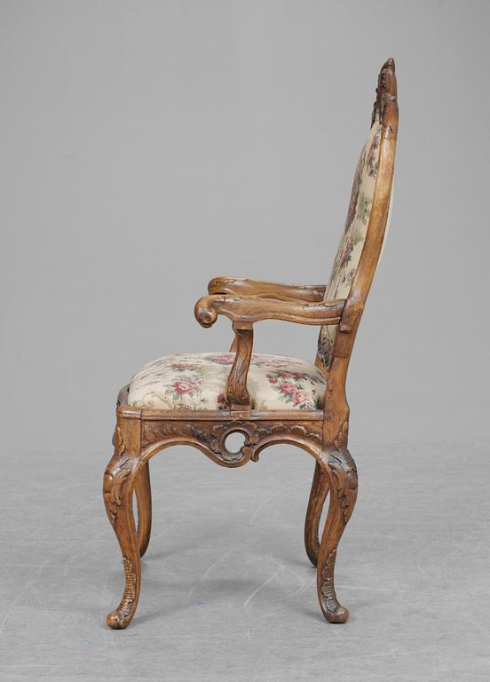 A Danish Rococo armchair.