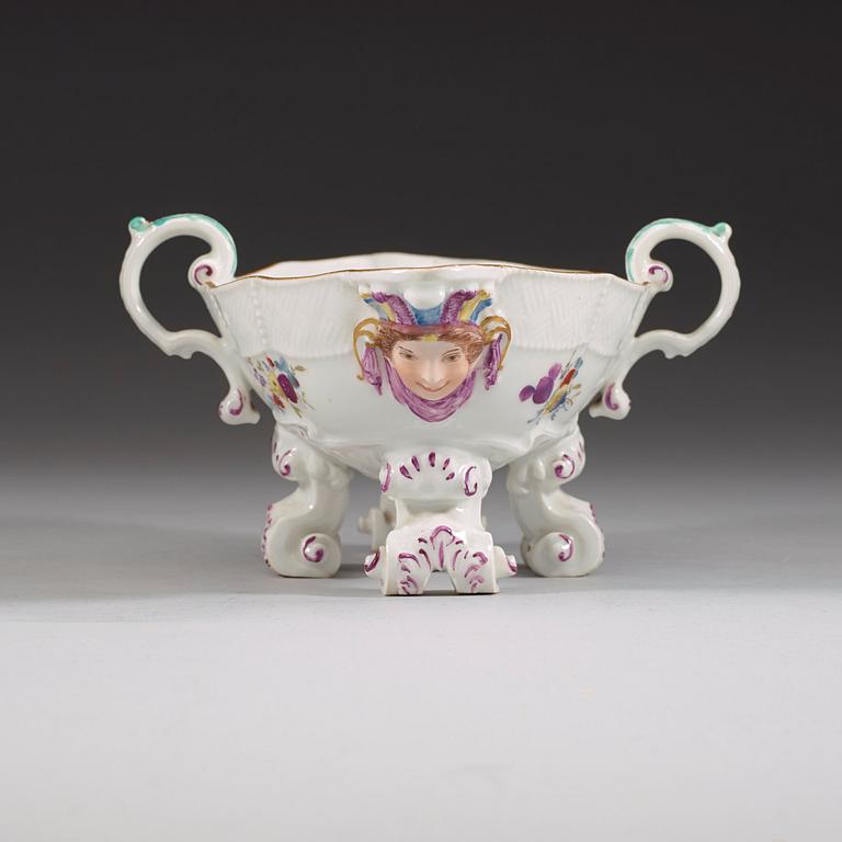 SÅSSKÅL, porslin. Meissen, 1700-tal.