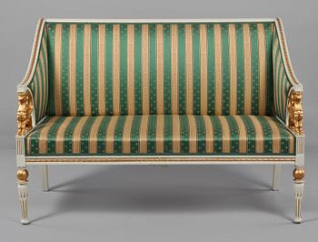 SOFFA, sengustaviansk stil, omkring sekelskiftet 1800/1900.