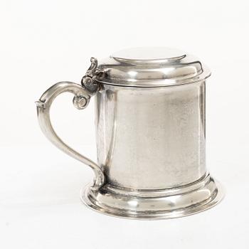 A Mexican sterling silver tankard, mark of Juventino Lopez Reyes, mid-20th century.