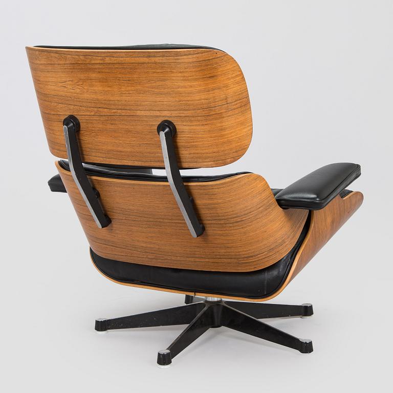Charles and Ray Eames, a 1960s 'Lounge chair' and stool for Herman Miller.