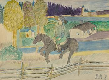 Primus Mortimer Pettersson, On horseback.
