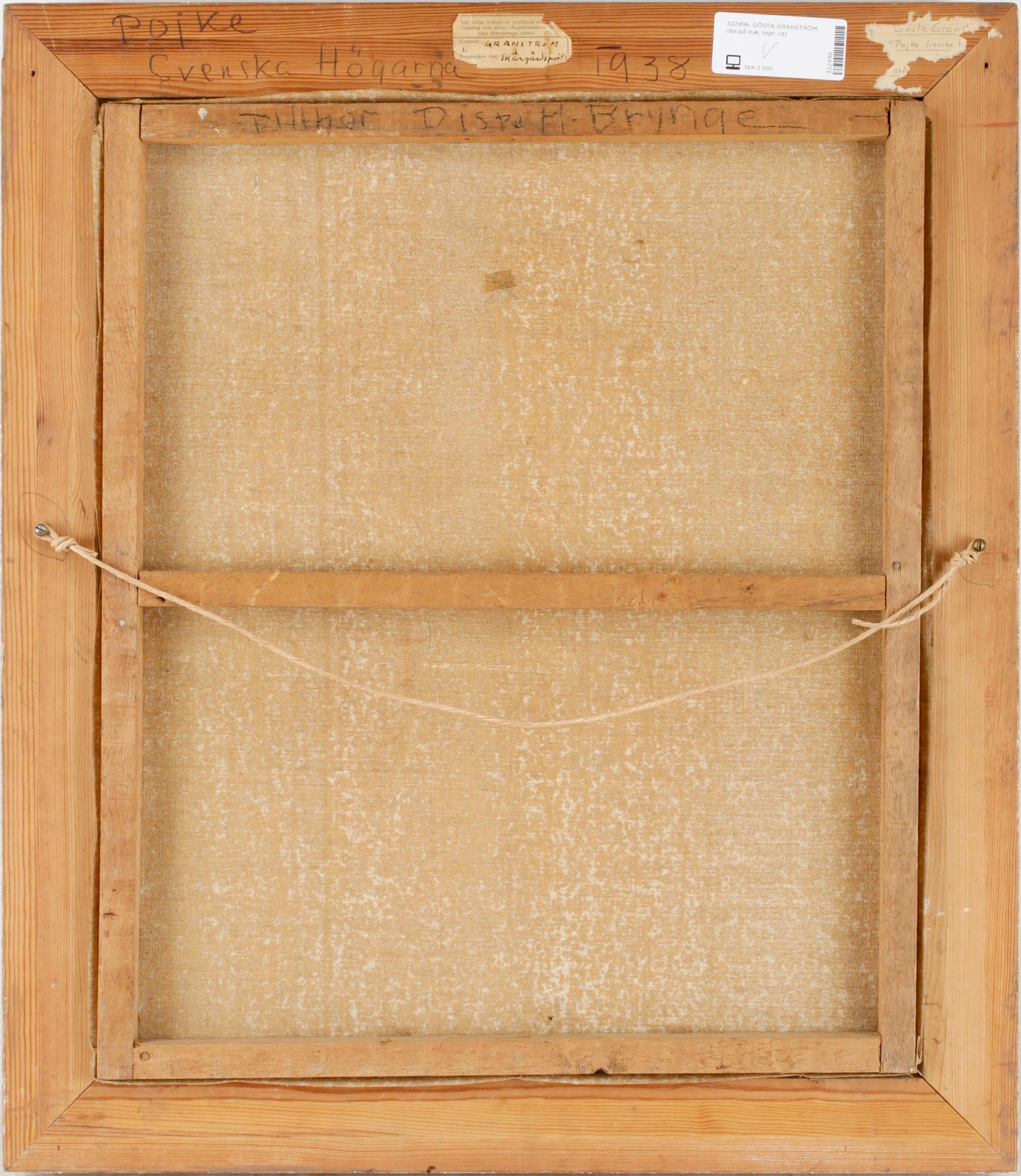 GÖSTA GRANSTRÖM, olja på duk, sign.