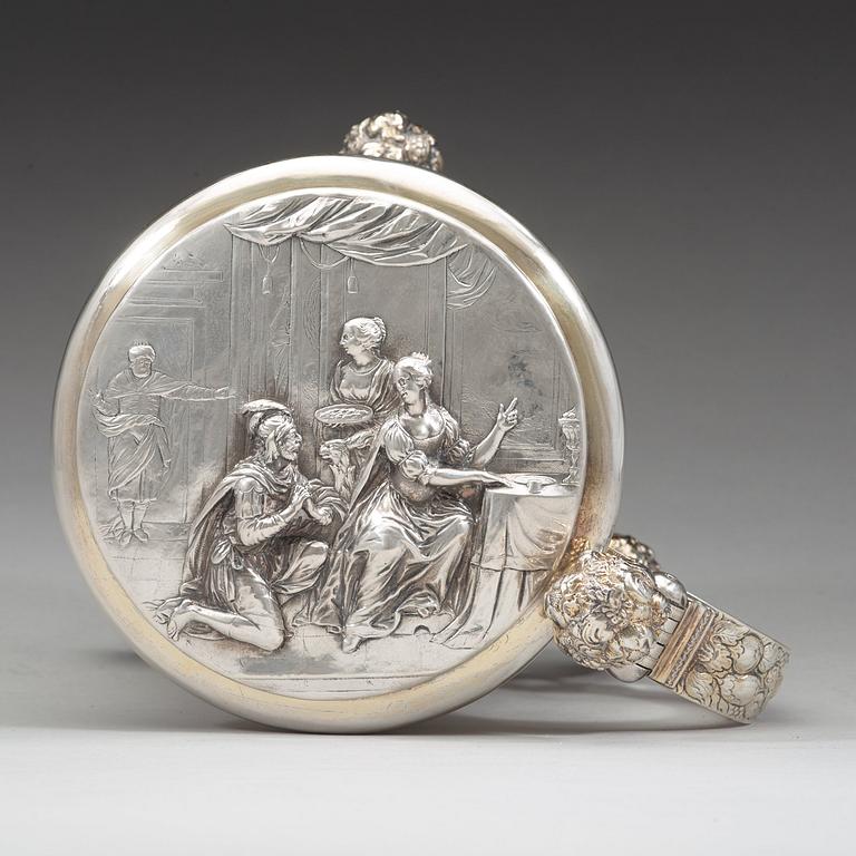 HENRIK MÖLLER dä, Stockholm (1645-1690) före 1689, dryckeskanna, silver, barock.