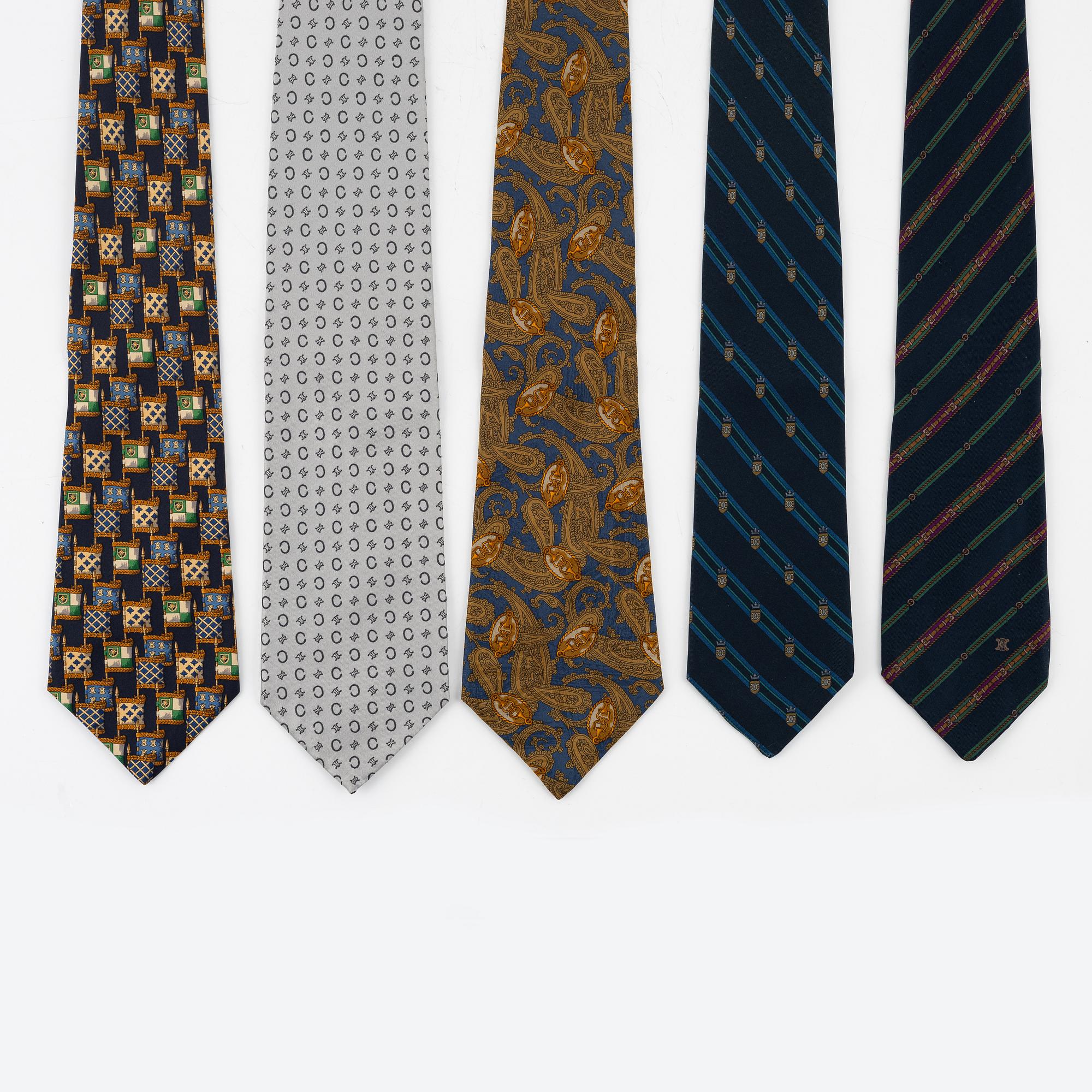 Céline,  silk ties, 5 pcs.