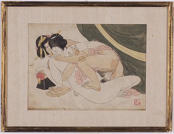 Unidentified artist, Erotic subject, known as Shunga.