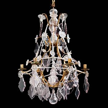 65. A Swedish Rococo 18th century six-light chandelier.