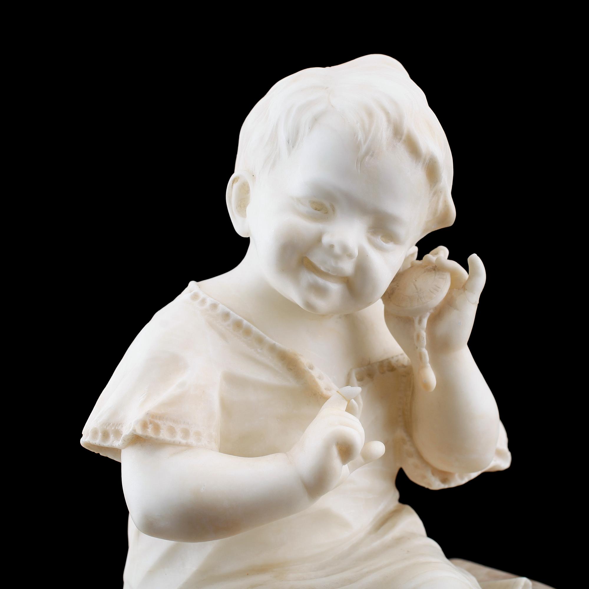 SKULPTUR, alabster, signerad G Jochini, 1900-talets första hälft.