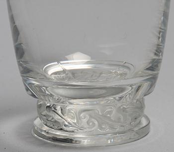 GLAS samt FAT, 2 st. Glas. Lalique, Frankrike. Sign.