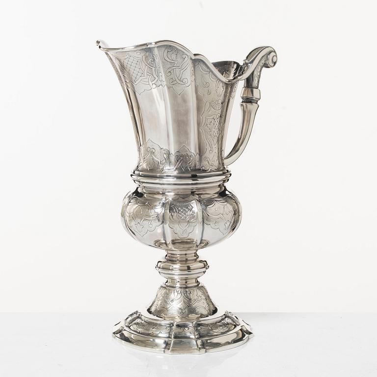 A sterling silver pitcher, Denmark, mid 20th Century.