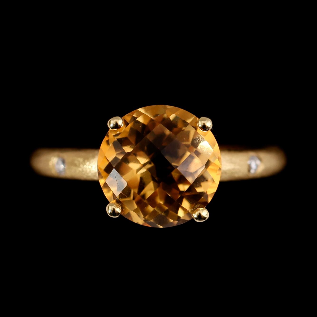 RINGAR, 3 st, 18 k matterat gult och roséguld, brioletteslipad topas, ametist och citrin samt briljantslipade diamanter.