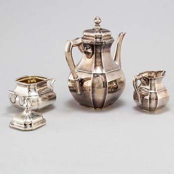 A 1930´s three piece silver coffee service.