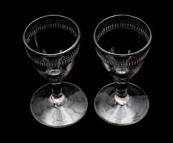 VINGLAS, 1 par, tidigt 1800-tal.