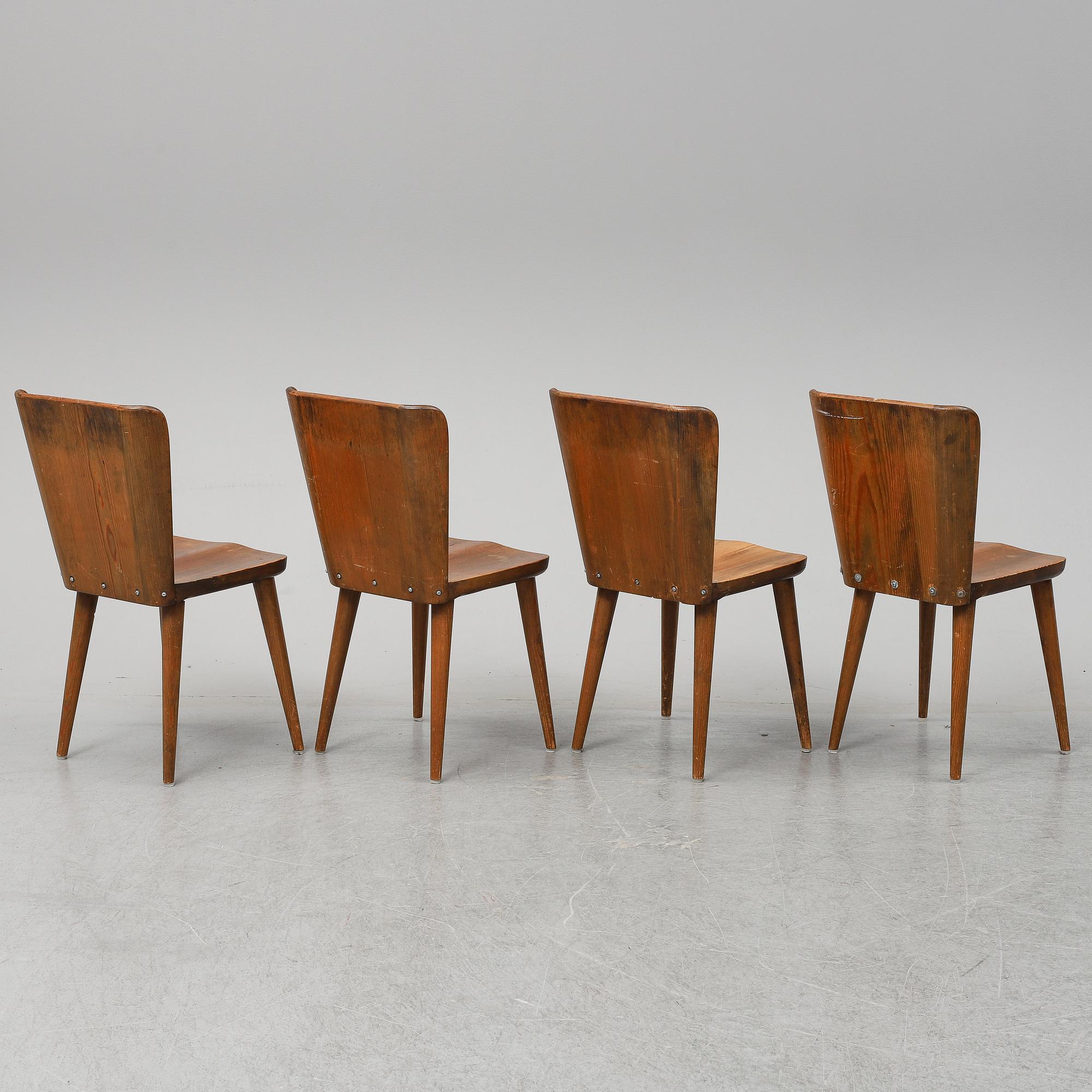 GÖRAN MALMVALL, stolar  4 st, "modell 510", Svensk Fur, Karl Andersson och söner, 1900-talets andra hälft.