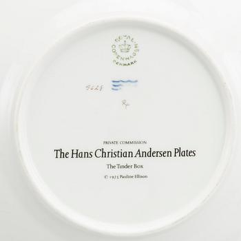 Ten porcelain Royal Copenhagen HC Andersen dishes.