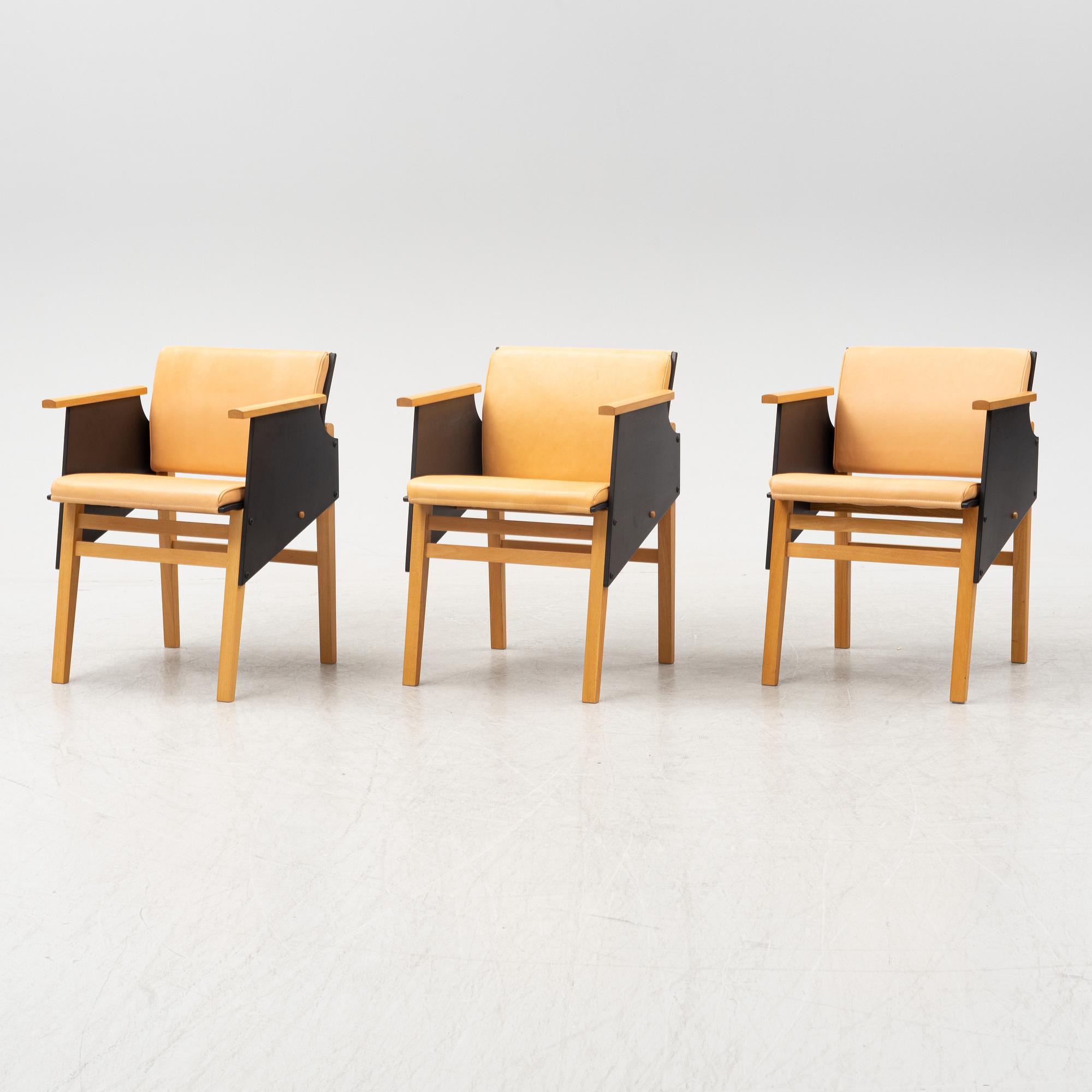 Torbjörn Ahlström, three beech armchairs.