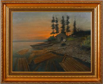 OLOF HERMELIN, pastell, signerad.