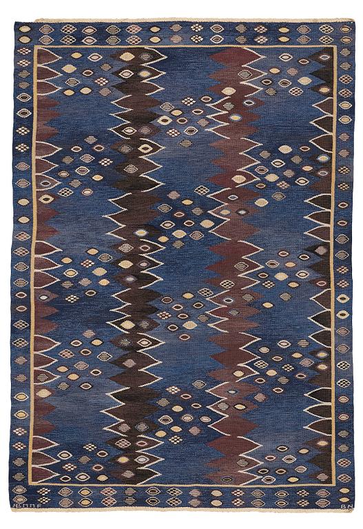 Barbro Nilsson, A CARPET, "Snäckorna", flat weave, ca 278 x 191,5-194 cm, signed AB MMF BN.