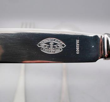 BESTICK, 111 delar, silver, CG Hallberg, Stockholm 1940-tal. Total vikt med stålblad ca 4600 gram.