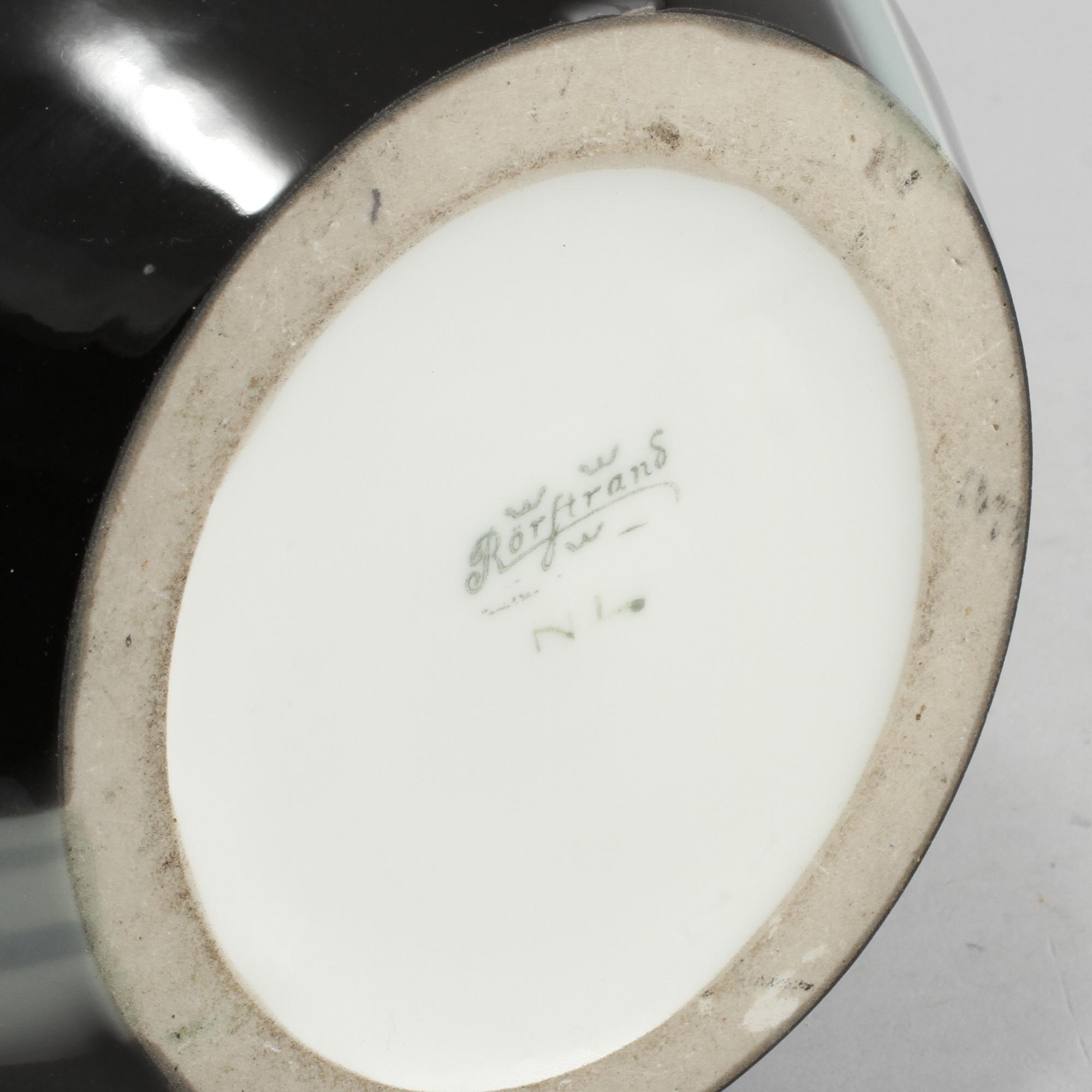 BORDSLAMPA, porslin, Nils Emil Lundström, Rörstrand, 1900-talets första hälft.