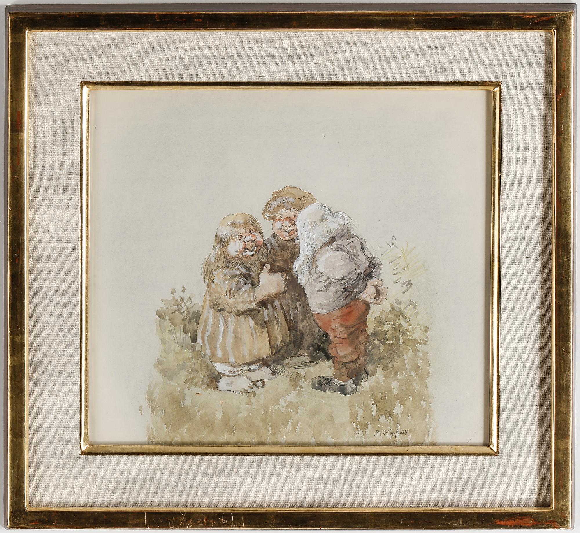 ROBERT HÖGFELDT, akvarell och täckvitt, signerad.