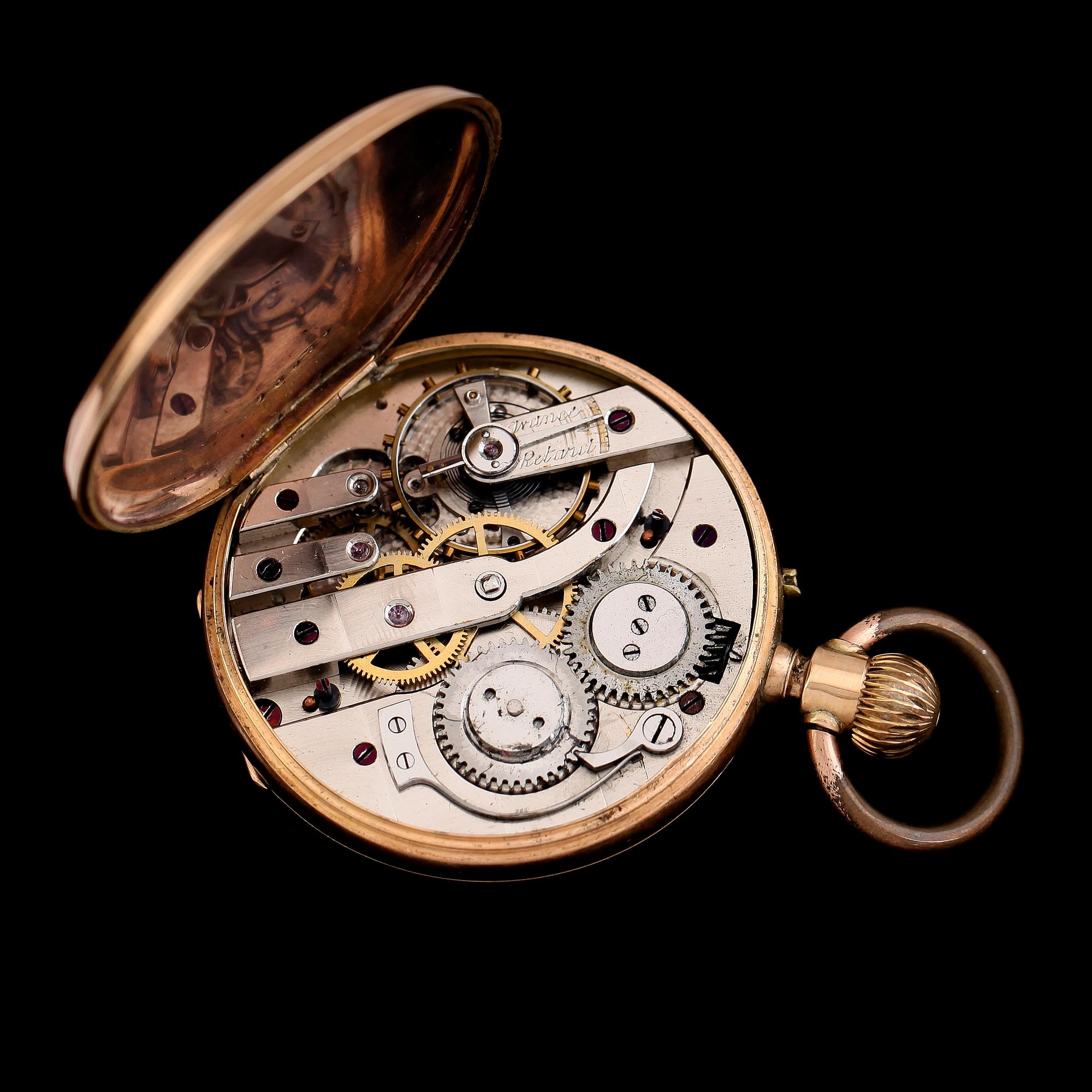 FICKUR, 14 k guld, omkring år 1900.
