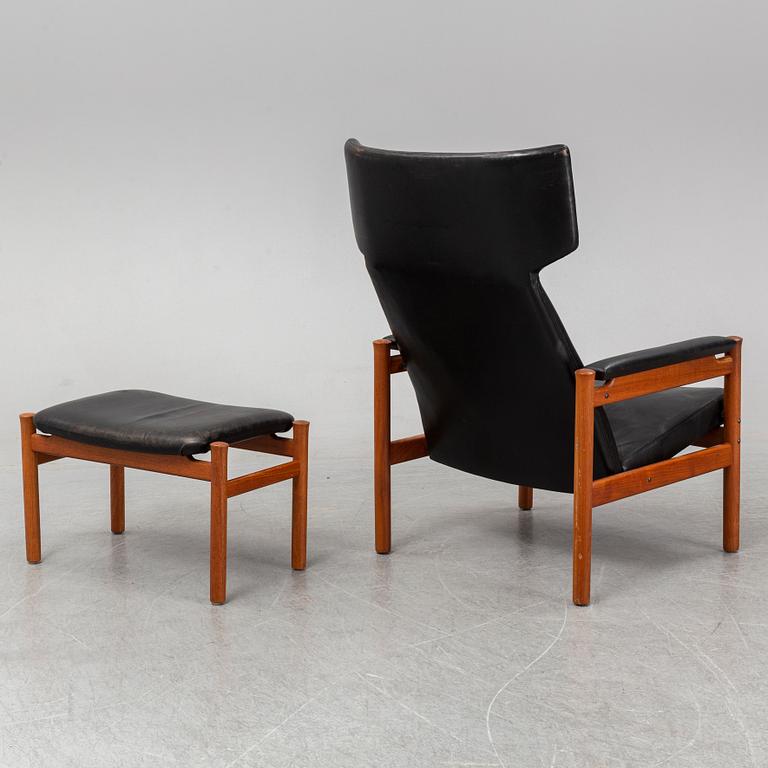 SÖREN HANSEN, an easy chair and ottoman, Friz Hansen, Denmark, 1963.