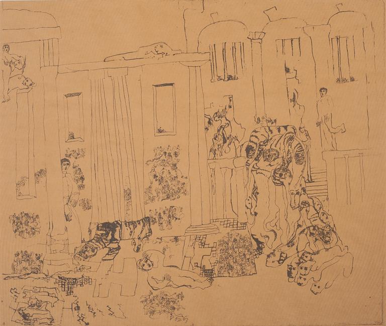 CARL FREDRIK HILL, efter, mapp med sex st offsettryck, utgiven i samarbete med Malmö Museum 1974.