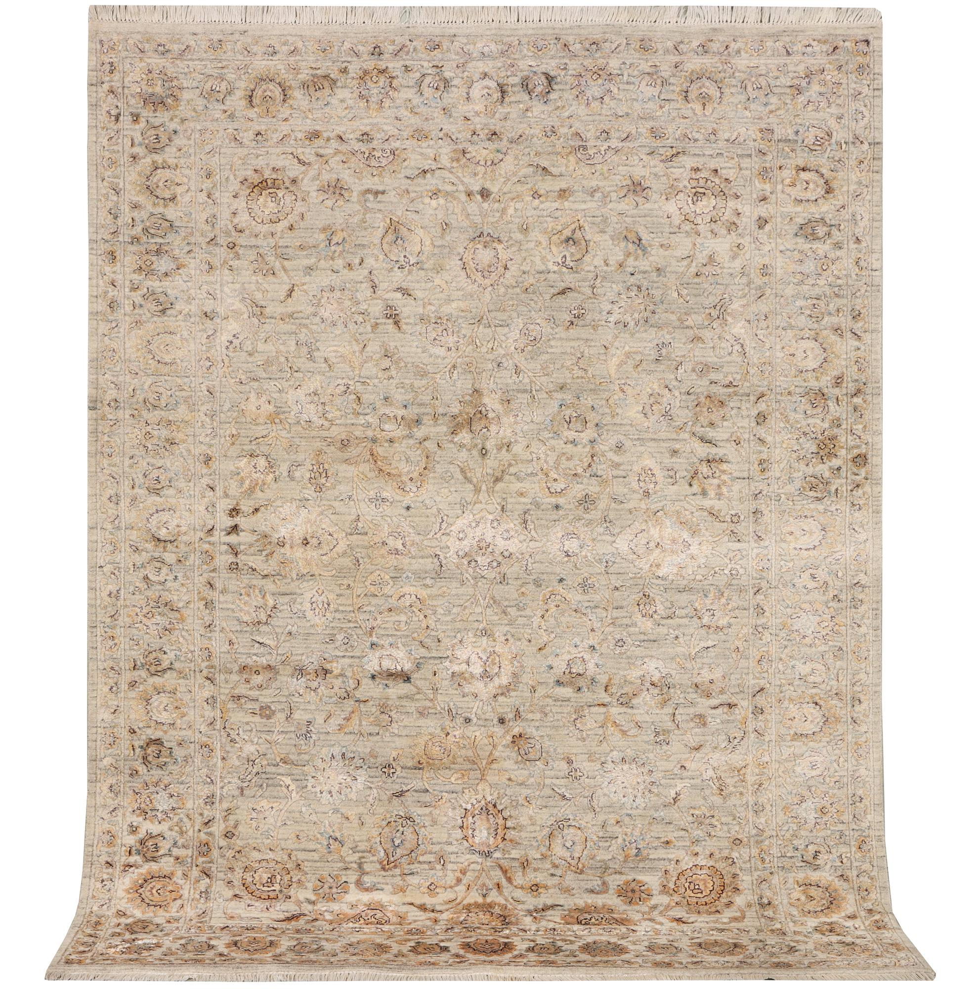 An Ushak Design, silk rug, a. 242 x 170 cm.