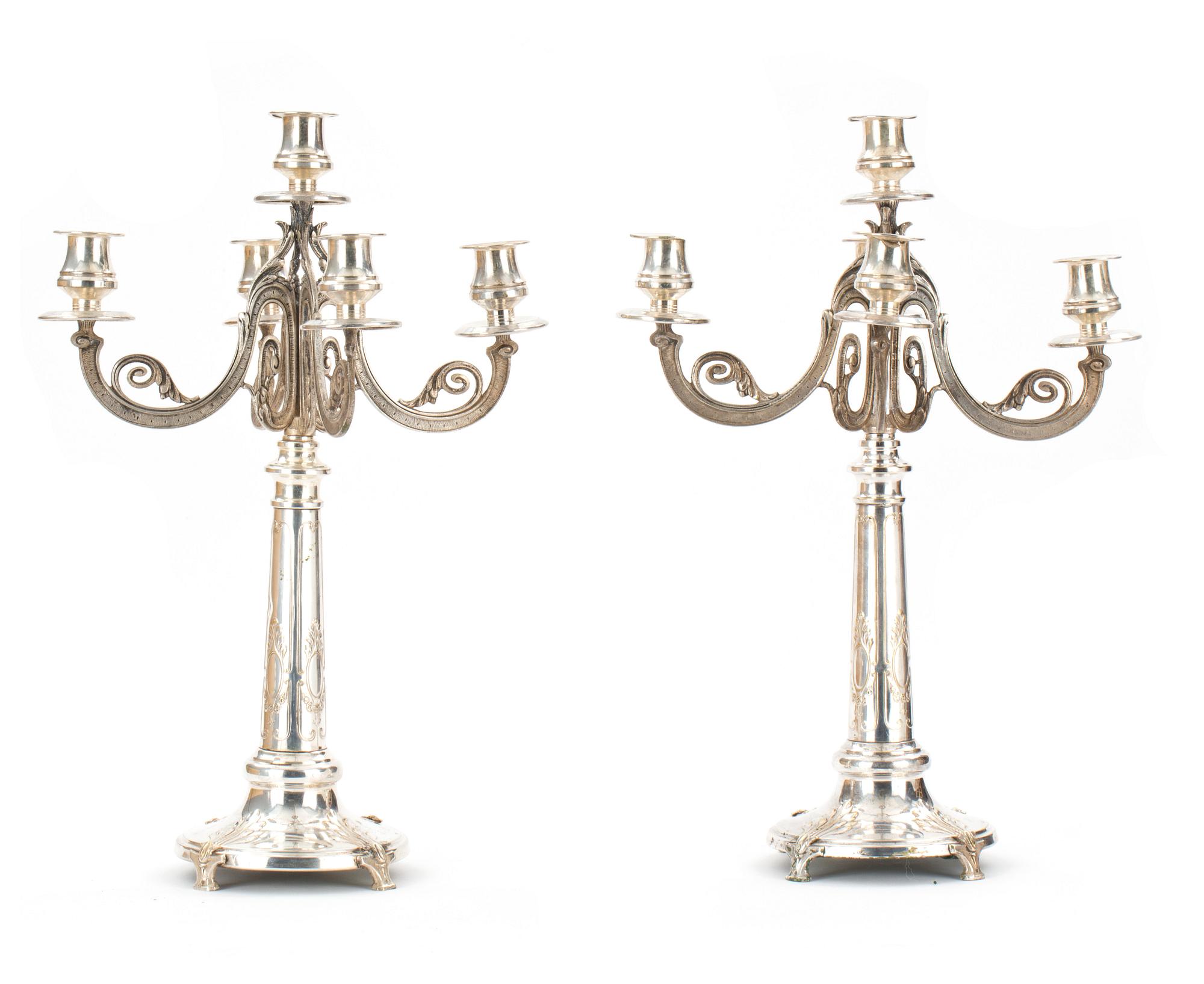 KANDELABRAR, ett par, nysilver.