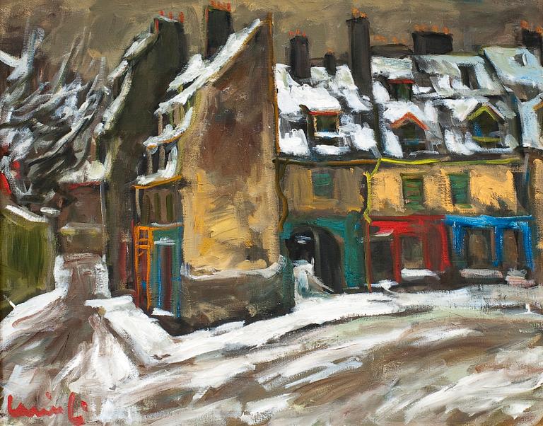 Olavi Laine, COLOURFUL HOUSES IN THE SNOW.